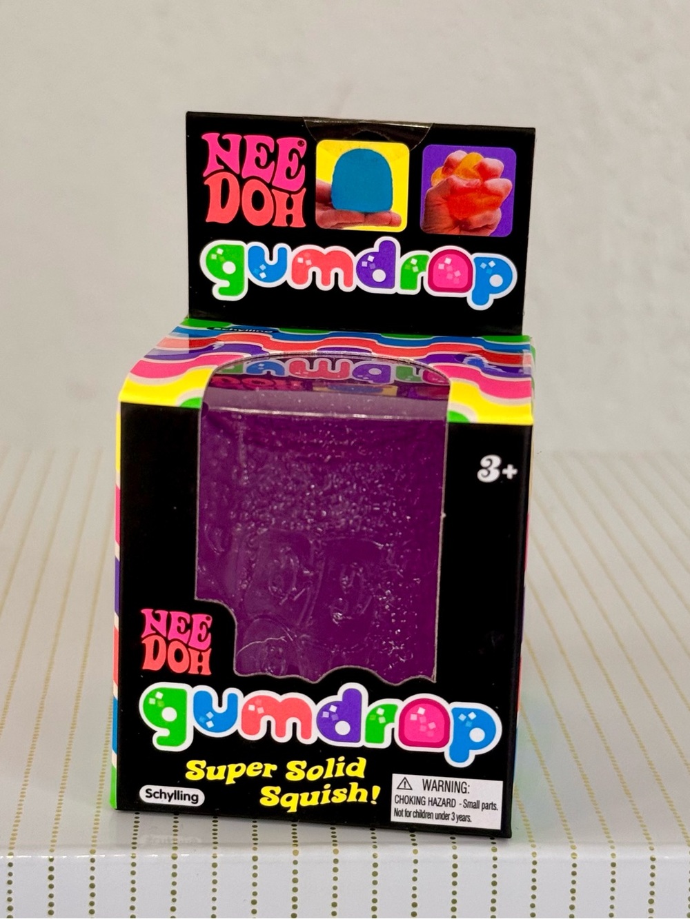 VIRAL NeeDoh GUMDROP Purple NIB Rare Super Solid Squish Authentic